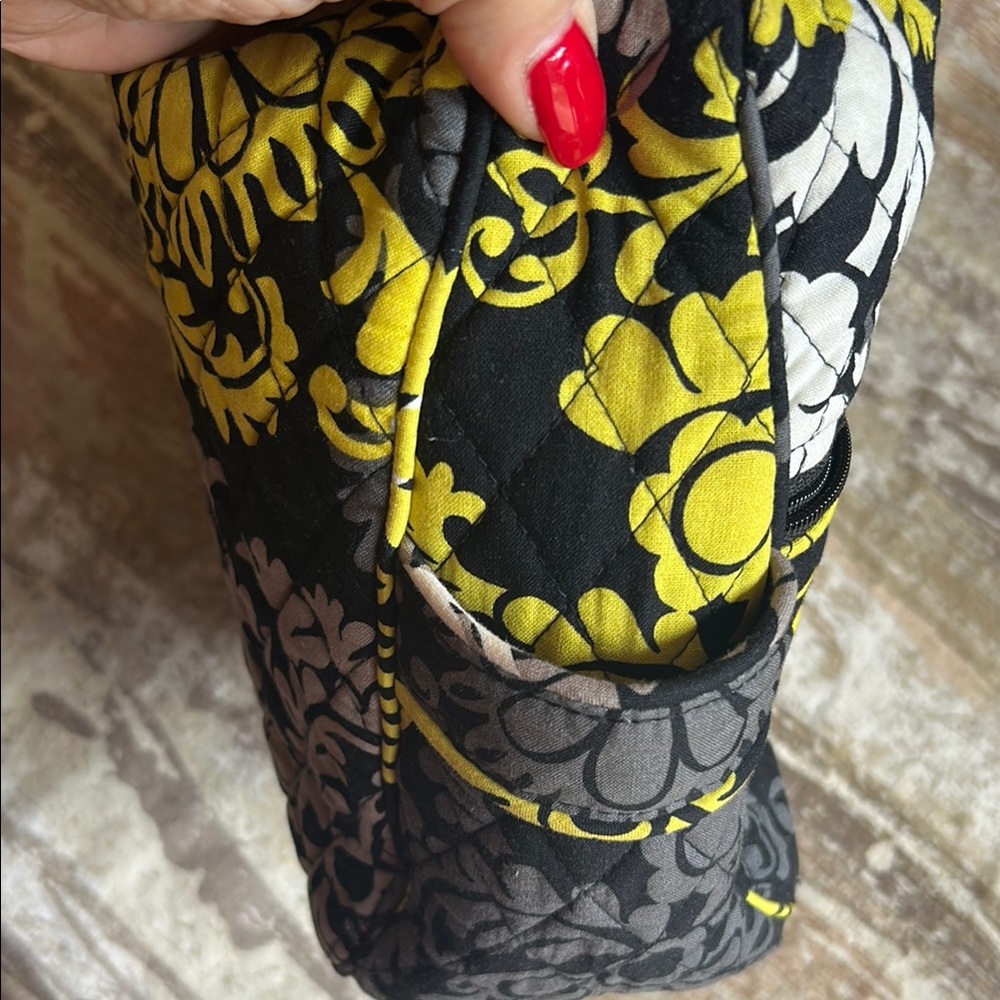 Vera Bradley Black and Yellow Floral Shoulder Bag - Picture 7 of 10